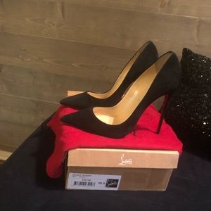 Authentic Christian Louboutin So Kate black suede.